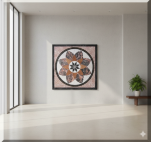 Marmeren Plaat Tafelblad Bloemen 1,00 mtr