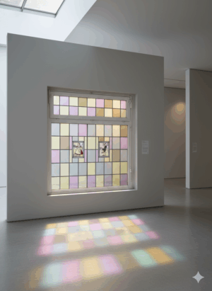 Glas-in-lood raam Jugendstil 1900