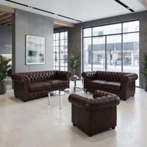 Chesterfield Bankstel Donkerbruin 3-2-1