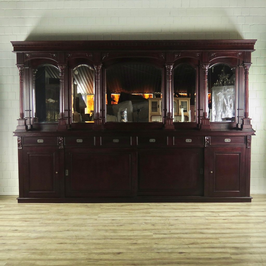 16856aE Engelse Bar Mahonie Cabinet 3,60 mtr - Afbeelding 3
