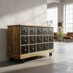 16941 Apothekerskast teak 1,40 m