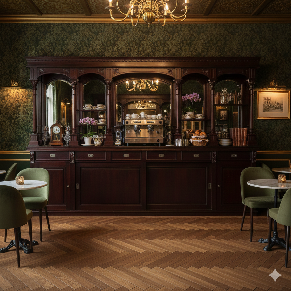 16856aE Engelse Bar Mahonie Cabinet 3,60 mtr - Afbeelding 2