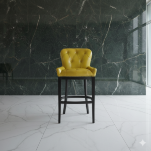 Chesterfield Barkruk Leder Geel