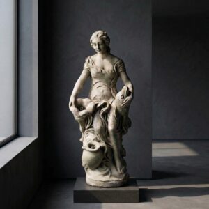 Fontein Beton Vrouw met Vis 1,00 m - 18198E