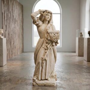 Fontein Beton Vrouw met Kistje 1,42 m