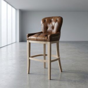 Chesterfield Barkruk Leder - Bruin