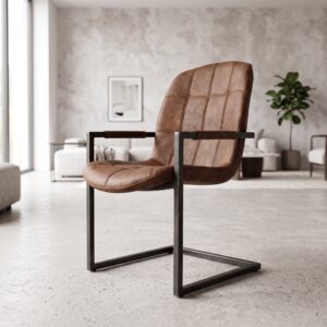 Eetkamerstoel Industrieel Design Cognac