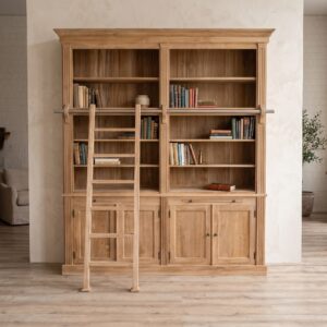 Bibliotheekkast 2,42 m Teakhout