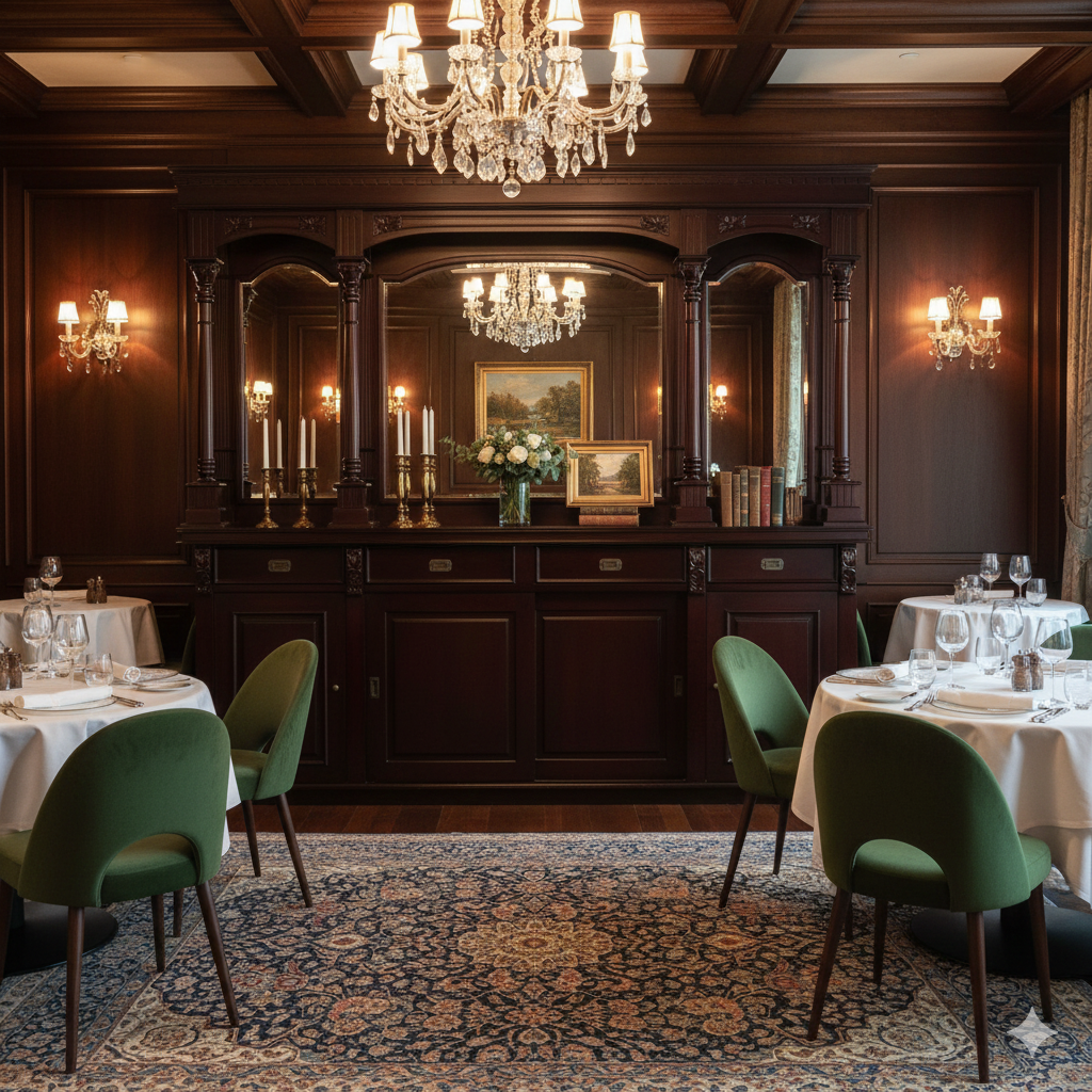 Engelse Bar Achterwand Mahonie 2,60 m - Afbeelding 2