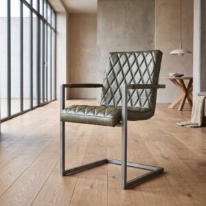 Stoelen Industrial Design Leer Lagune Groen
