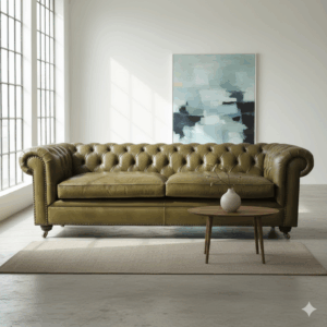 Chesterfield Sofa Bank Leder  2.40 m
