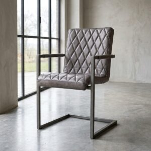 Stoel Industrial Design Leder Grijs