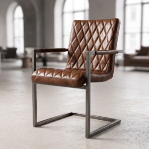 Stoel Industrial Design Leer Camel