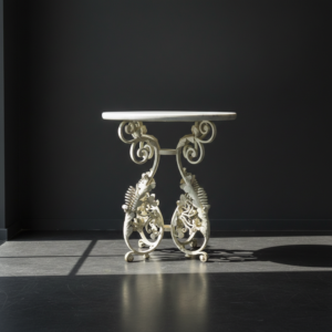 Tuintafel met marmeren plaat Ø 0,70 m