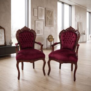 Barokstoelen Bordeauxrood