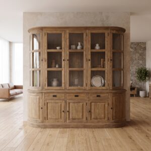 Vitrine Boekenkast Teak 2,40 m