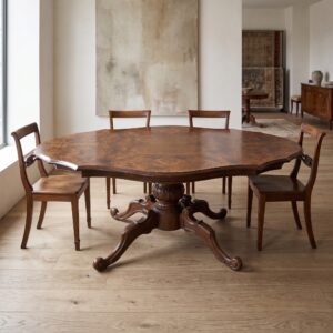 Tafel Barokstijl 1,60 m x 0,99 m Wortelnotenhout