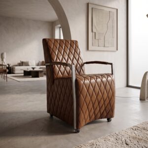 Stoel op Wieltjes Cognac