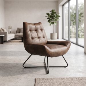 Fauteuil Leder Bruin 0,76 m