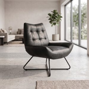 Fauteuil Leder Antraciet 0,76 m