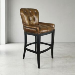 Chesterfield Barkruk Leder Cognac