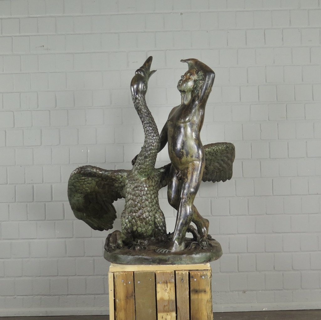 Fontein Jongen met Zwaan Brons 0,94 m - Afbeelding 3