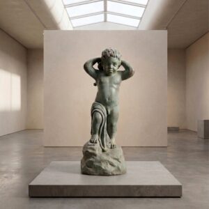 Fontein Jongen met Schildpad Brons  0,70 m