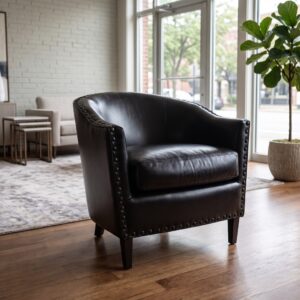 Fauteuil Leder 0,80 m  Zwart