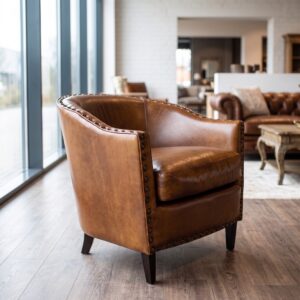 Fauteuil Leder 0,80 m Bruin