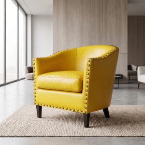 Fauteuil Leder 0,80 m Geel