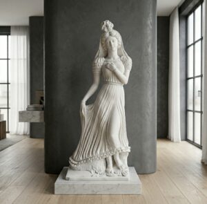 Beeld Tuinbeeld Vrouw Marmer 1,42 m