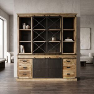 Boekenkast Vitrine Mangohout 2,00 m