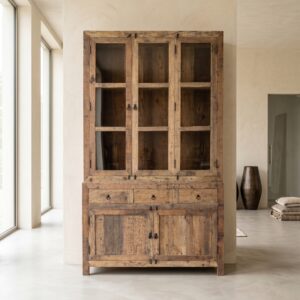 Vitrine Boekenkast Teak 1,30 m