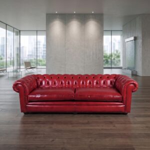 Chesterfield Bank Leder Rood 2.40 m