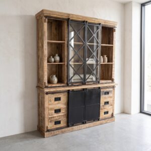 Boekenkast Vitrine Mangohout 1,70 m
