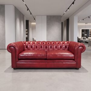 Chesterfield Bank Leder Rood 2.10 m