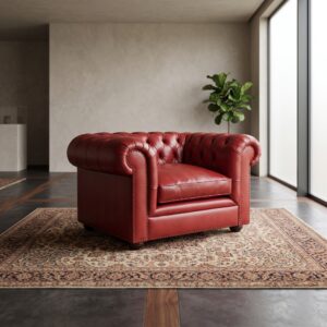 Chesterfield Fauteuil Leder Rood