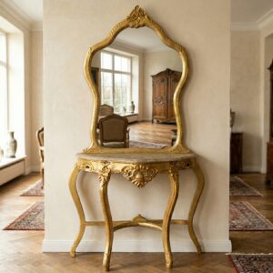 Spiegel met Sidetable Goud 0,96 m