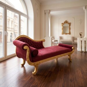 Chesterfield Chaiselongue Donkerrood 1,88 m