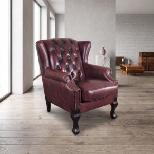 Chesterfield Fauteuil Roodbruin