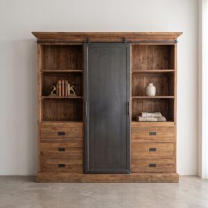 Vitrine Boekenkast Teak 2,25 m