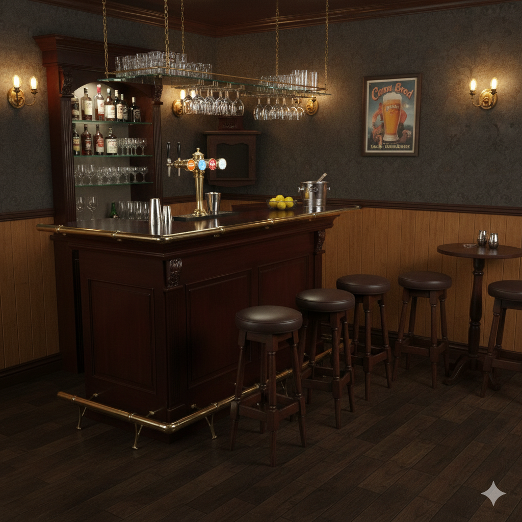 Empire Bar Schap Mahonie 2,00 m - Afbeelding 2