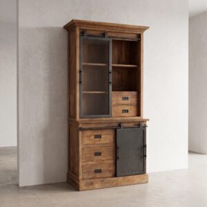 Vitrine Boekenkast Teak 1,13 m