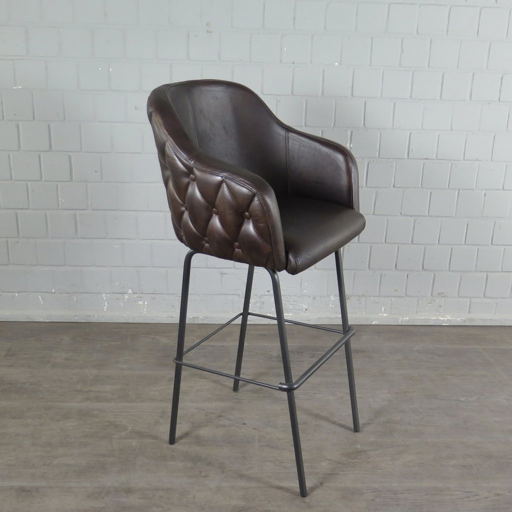 Barkruk Bruin Leder - Afbeelding 4