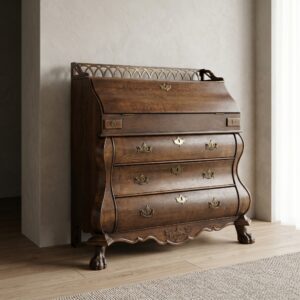 Klepsecretaire Bureau Laat -Classicisme 1800 Eiken