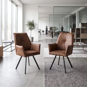 Retro Design Stoel Eetkamerstoel Gognac Setprijs