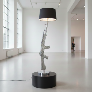 Stalamp Vloerlamp AK-47 Geweer Lamp Chrome