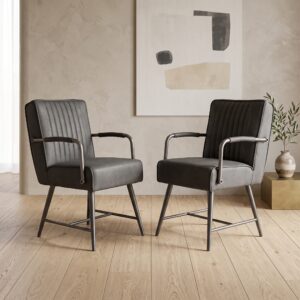 Retro Design Stoel Eetkamerstoel Antraciet Setprijs