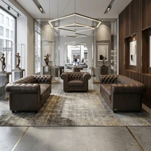 Chesterfield Bankstel Leder Bruin