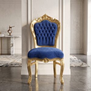 Barokstoel Stoel Blauw-Goud